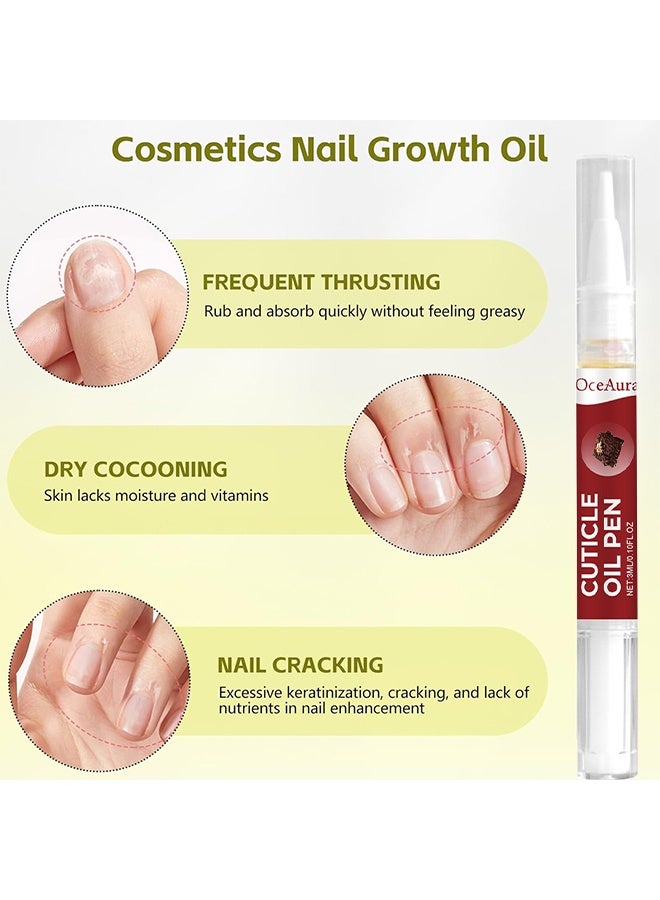  اوساورا قلم زيت الجلد المحيط بالأظافر، 4 أقلام زيت الجلد المحيط بالأظافر، زيت نمو الأظافر Adiant، مقوي الأظافر وزيت نمو الأظافر بالقلم مع زيت اللوز الحلو، زيت الجوجوبا للأظافر، زيت فيتامين E للعناية بالأظافر، قلم زيت نمو الأظافر (12 مل، 3 مل * 4) - Image 5